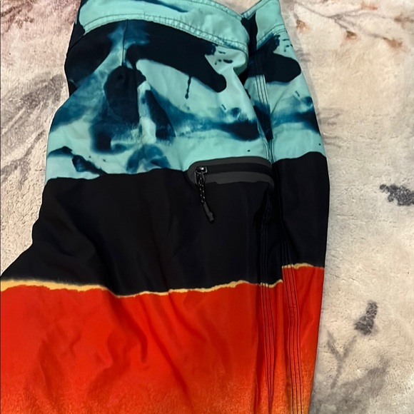 Quicksilver Gradient Swim Trunks - Black, Blue, Orange - Picture 4 of 6